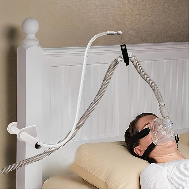 Adjustable CPAP Hose Holder with C Clamp – Rotatable Design, Prevents Tangles and Airflow Blockage