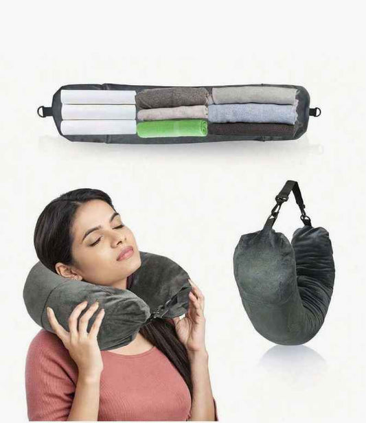 TravelMate™ — Stuffable Neck Pillow - The Only Pillow That Packs Clothes Too