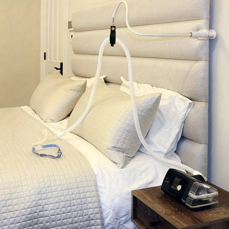 Adjustable CPAP Hose Holder with C Clamp – Rotatable Design, Prevents Tangles and Airflow Blockage