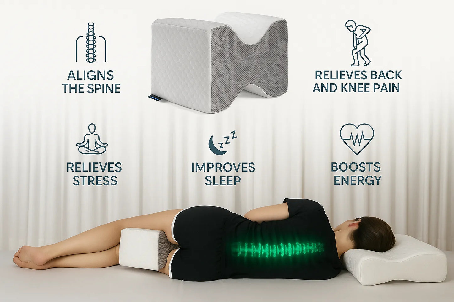 Support Pillow for Knees and Spine – Comfort and Relief Just for You