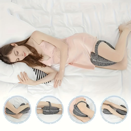 Deluxe Adjustable Foam Leg Pillow - Soft Knee Support Cushion for Pressure Relief with Easy-Clean Polyester Cover, Ideal for Naptime and Nighttime Comfort