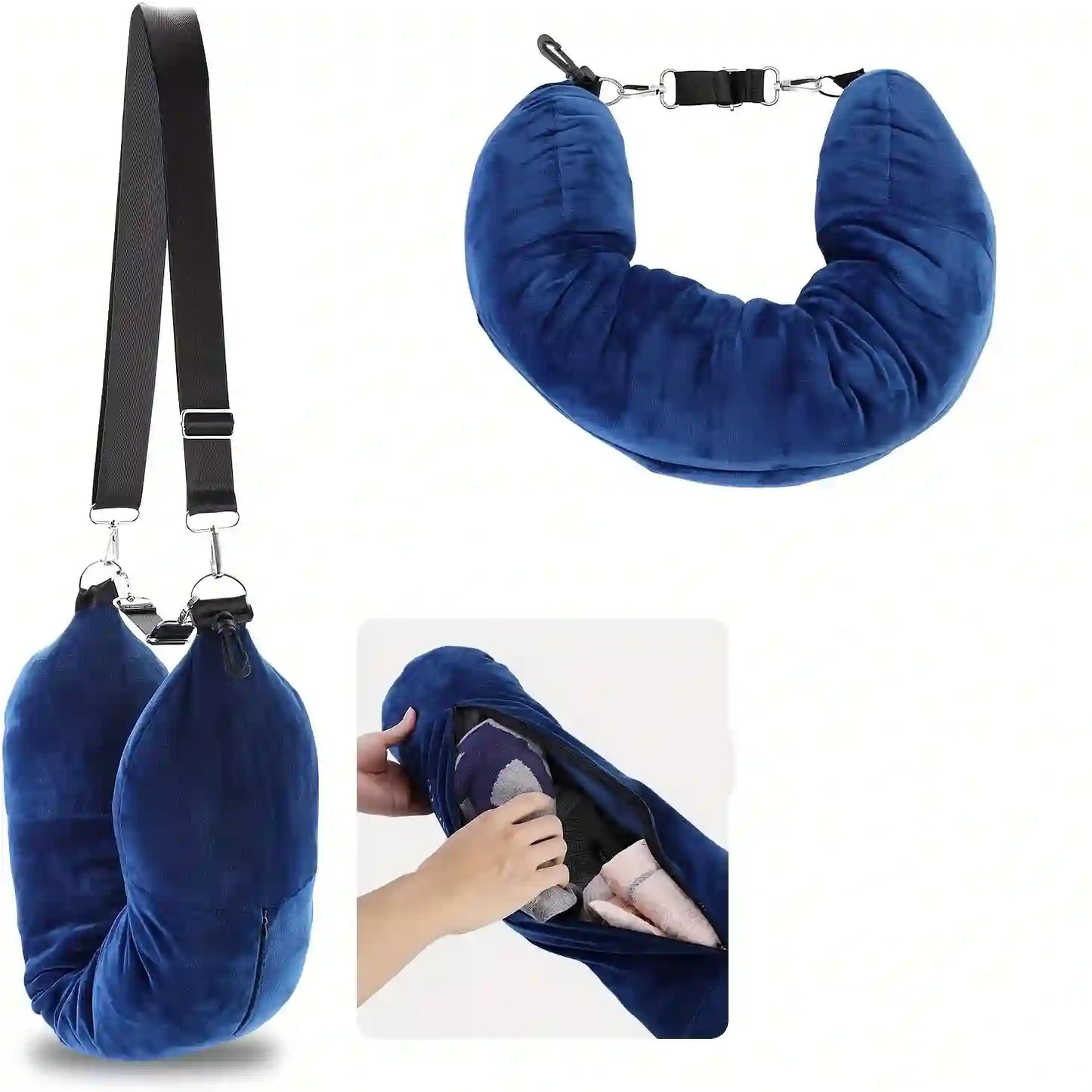 TravelMate™ — Stuffable Neck Pillow - The Only Pillow That Packs Clothes Too