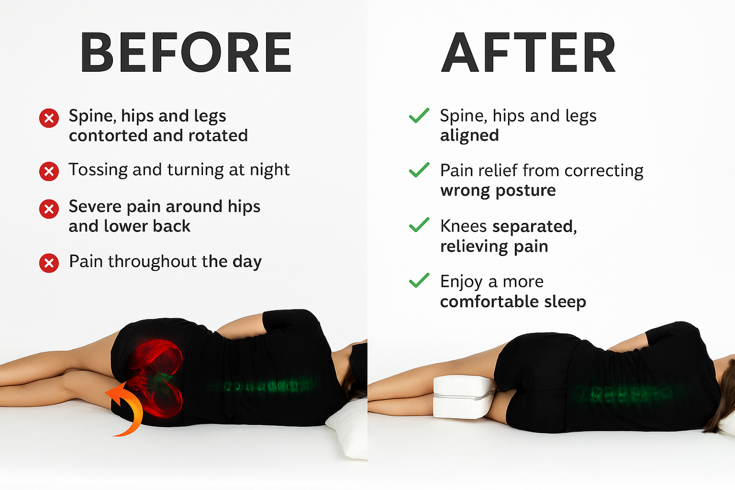 Support Pillow for Knees and Spine – Comfort and Relief Just for You